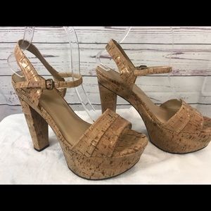 Stuart Weitzman Cork Platform High heel sandals
